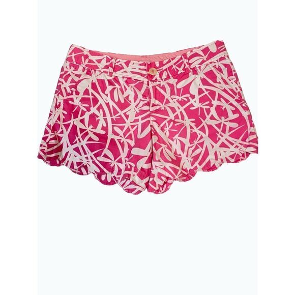 Lilly Pulitzer Pink Dragonfly Scalloped Shorts Size 6 - Picture 1 of 5